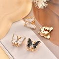 JFRB048 Custom Button Clip Jewelry White/Black Enamel Butterfly Button Covers for Women  Shirt Cufflink Suit Blazer Decoration