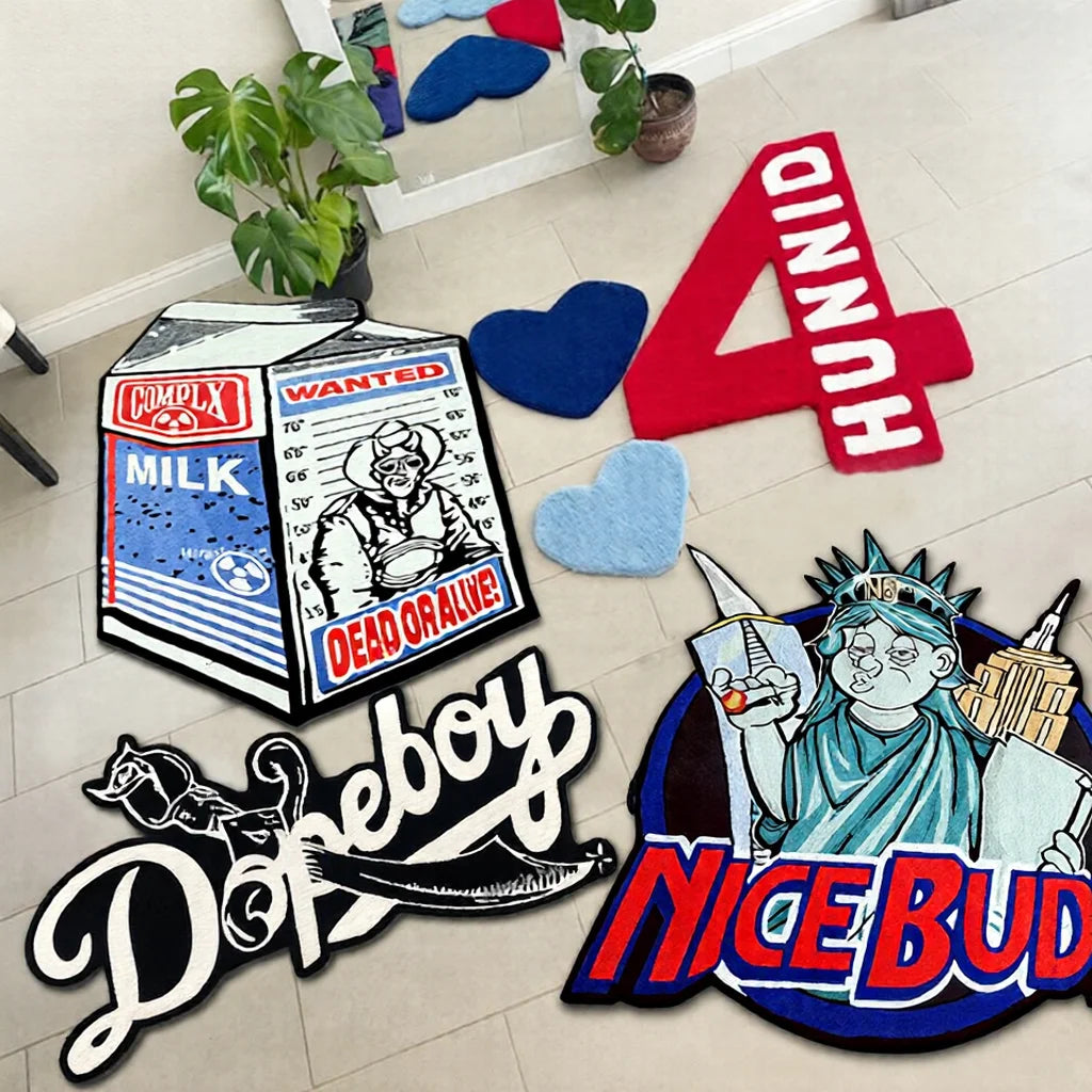 Hype Beast Custom Logo MAT Bed Room Decoration Carpet Door Mat Handmade Tufted Area Rugs