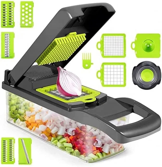 Multifunctional Vegetable and Fruit Cutter 14 in 1 Vegetable Slicer Shredder Potato Onion Chopper Kitchen Accessories  Tool