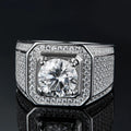 Luster High-end S925 Sterling Silver 3 Carat VVS Moissanite Diamond Men Ring