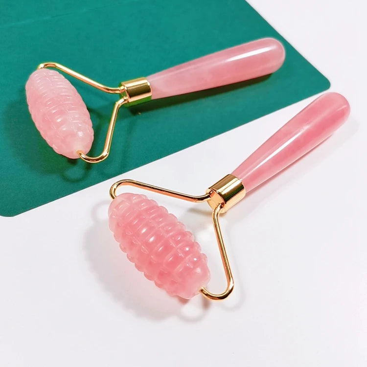 HZ New Original Jade and Set With Rose Quartz Roller Balls for Essential Oils