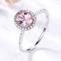 Wholesale 925 Sterling Silver Oval Morganite Rings for Women Engagement Gemstone Wedding Band Ring Jewelry Women