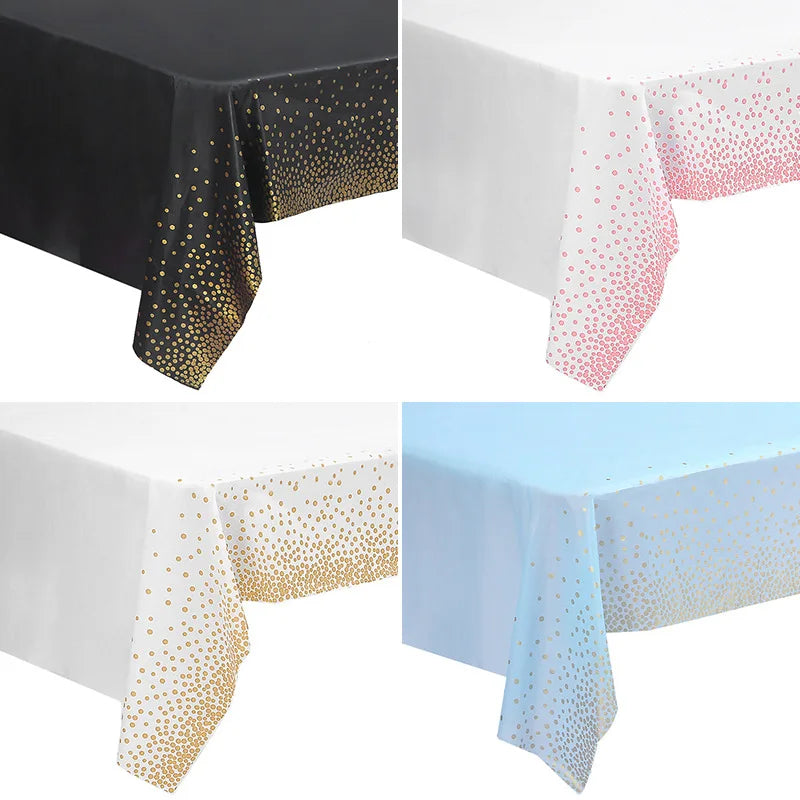 Waterproof and Oilproof Polka Dot Party Tablecloth Household Dustproof PEVA Party Tablecloth
