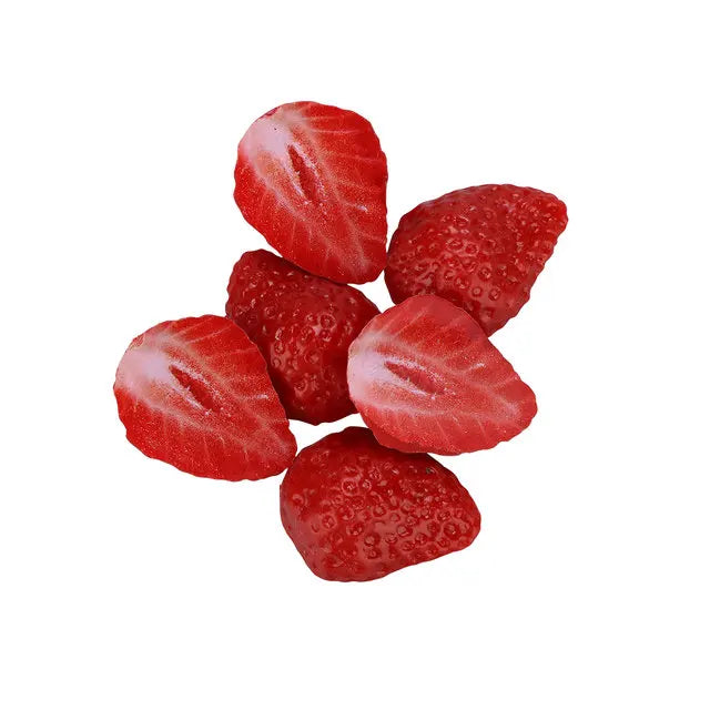 Simulation Fruits Artificial Strawberries Slice Half Strawberry Blocks Ornaments Home Party Decorations
