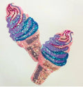 Custom Embroidered Patch Sequin Patches Icecream Pineapple Badge Iron on Backing