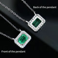 Xingyue Trendy Geometric Colorful Gemstone Smart S925 Sterling Silver Rhodium Plated Green Lab Grown Emerald Pendant Necklace