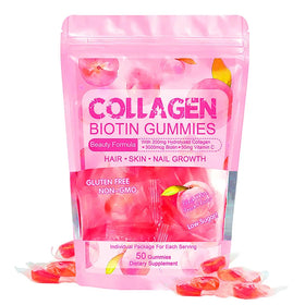 Beauty Supplement Vegan Hair Skin Nails Biotin Collagen Gummy Whitening Skin Vitamin Bear Biotin Collagen Gummies