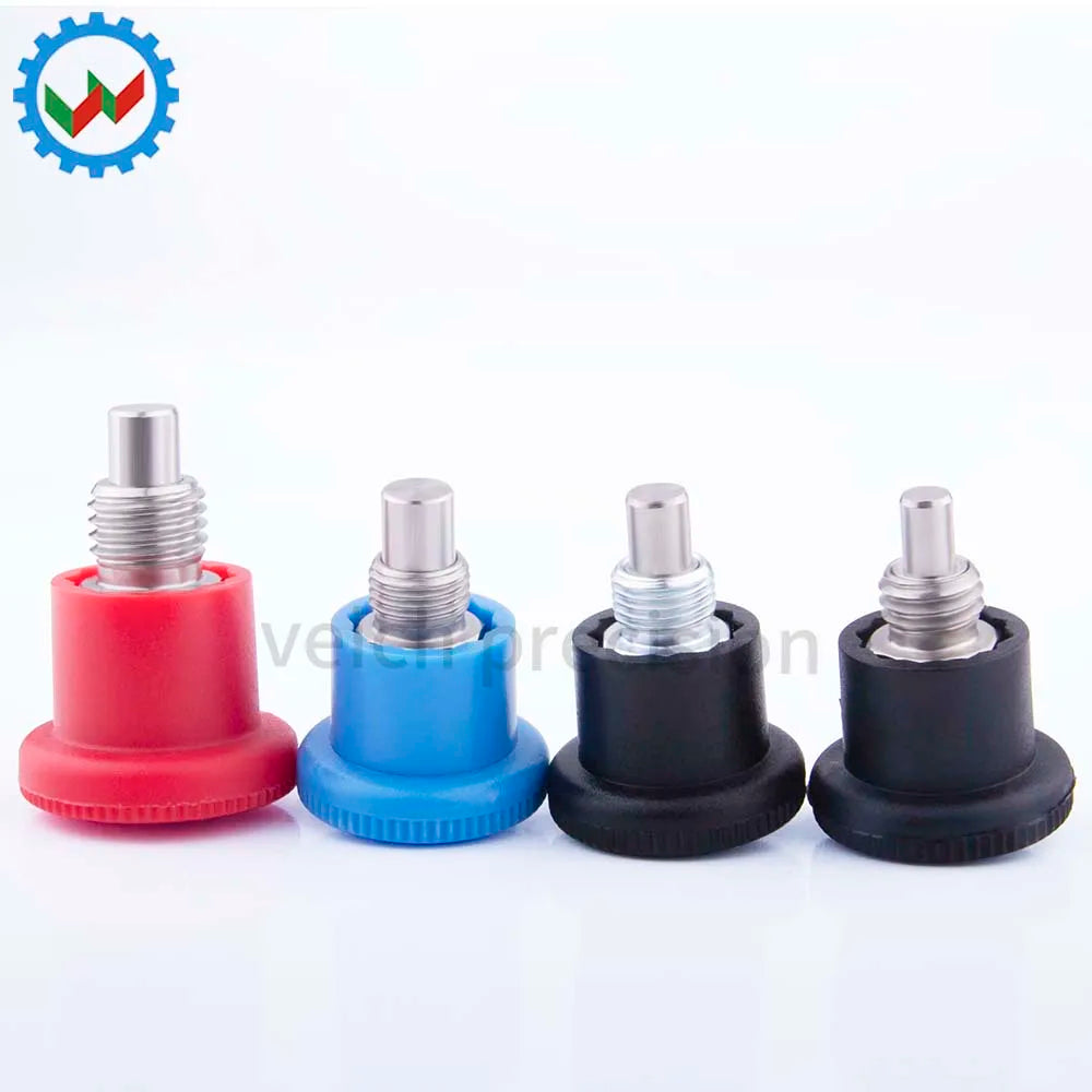 Veich VCN218-BM/MBN Plastic+Stainless Steel Indexing Plunger Red Blue Black Knob Return Type Pin for Machinery Use Custom Size