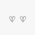 Ailmay Real 925 Sterling Silver Simple Smooth Heart Fashion Stud Earrings for Women Party Minimalist Fine Jewelry Gift
