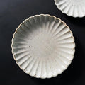 SOLHUI Japanese Chrysanthemum Frosted Ceramic Household Dinner Creative Steak Western Food Plate