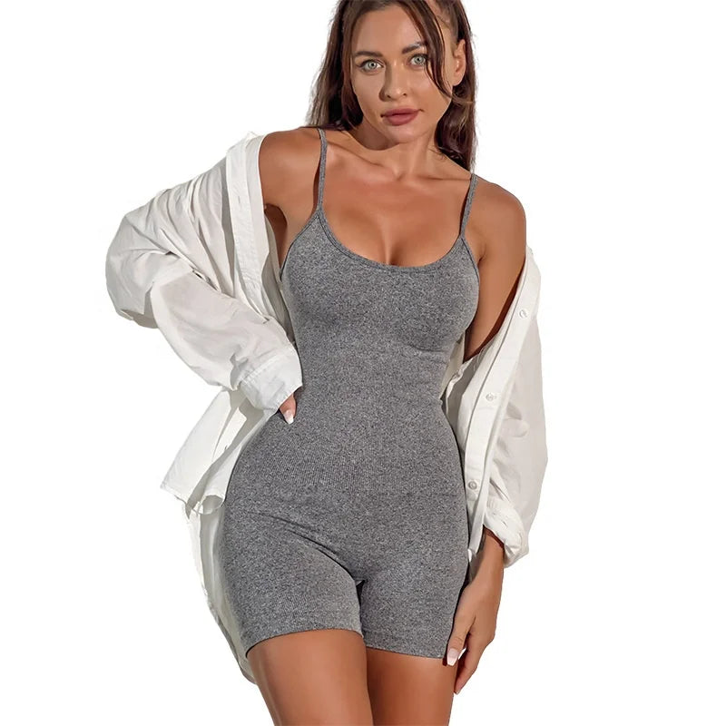 FX-8002 Women's Solid Knitted Sleeveless Yoga Leggings Sets Hip Lifting Sportswear Spandex/Nylon Sweat-Wicking Quick Dry