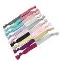 10 Colors 200pcs Silver Gold Metallic Elastic Hair Band Shiny Glitter Knotted Hair Tie FOE Ribbon Bracelet Girls Ponytail Holder