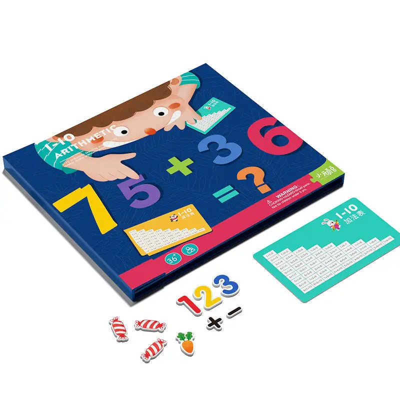 Montessori Children Wooden Magnetic Math Quiet Book Game Educational Teaching Aids Toys for Boys Girls