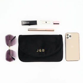 Lady Clutch Bag Custom White Cosmetic Bag Velvet Pouch with Logo Fashion Jewelry Flap Pouch Gift Bag for Promotion