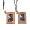 Customized Genuine Leather Eco-Friendly Durable Convenient Work Certificate Business Card Sleeve Hanging Rope ID Card Holder