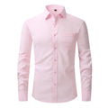 American Size Men's Top Business Casual Professional Dress Shirt Four-Sided Elastic Anti-Wrinkle Twill Fabric for Spring Season