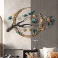 3D Metal Wall Art Decor Creative Handmade Large Ginkgo Leaves Wall Hanging Art Sculpture for Home Hotel Living Room Decor