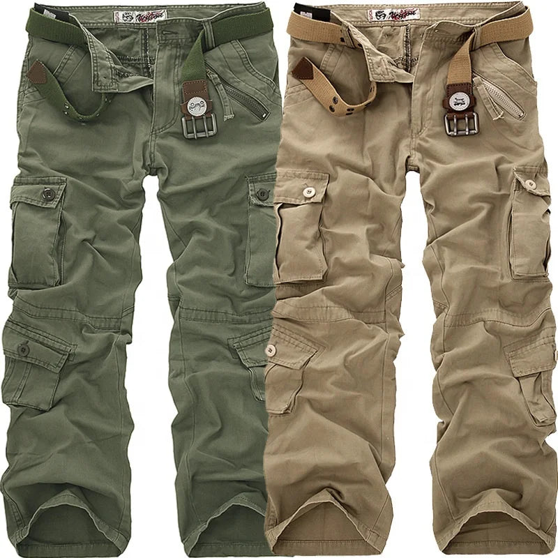 Liu Ming Custom Wholesale Men Clothing Outdoor Camouflage Cargo Pants Multi Pockets Plus Size Straight Long Trousers