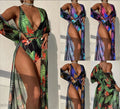 S-XL Swimsuit Women's One-piece Printed Mesh Two-piece Cover up Bikini