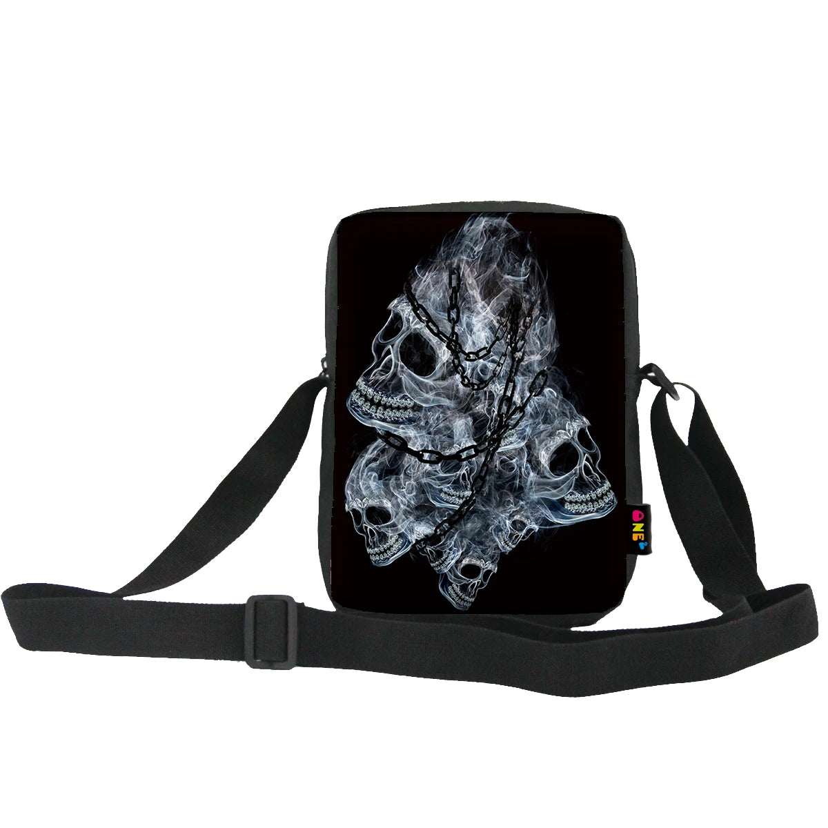 Custom Skull Design Fashion Shoulder Bag with Adjustable Strap Comfortable Padded and Lightweight Washable Nylon Material