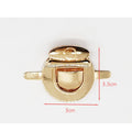 30x35mm Light Gold Metal Handbag Purse Lock Round Bag Press Lock Clasp Buckle