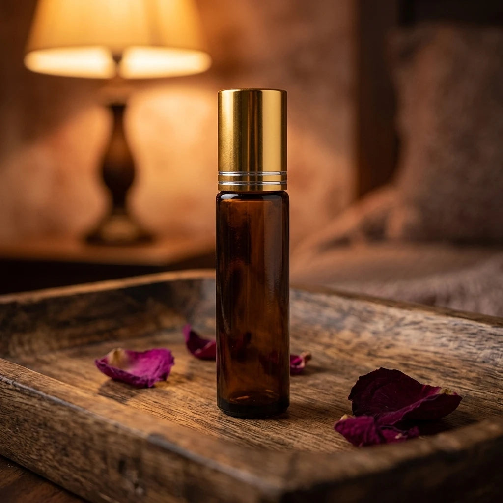 Elegant CAPOT 5ml 10ml Clear Amber Round Essential Oil Refillable Glass Roll on Bottle with Silk Screen Printing