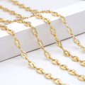 14K Gold Plated Hip Pop Coffee Beads Pig Nose Shape Handmade Chain for Necklace Bracelet Jewelry Making Chains Roll Accessories