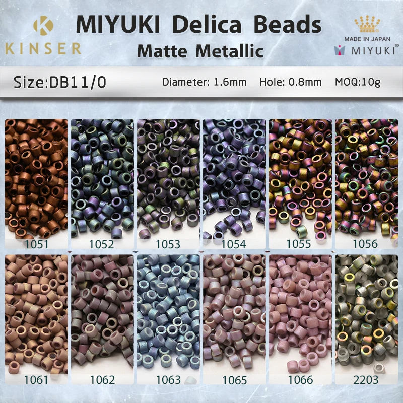 Miyuki Delica Beads 1.6 mm [13 Color Matte Metallic 2 ]10g Pack