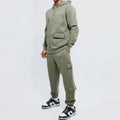 Hot Sale Custom Logo 100% Cotton Light Weight Sports Set Zip Cargo Hoodie for Mens Oversized Tracksuits