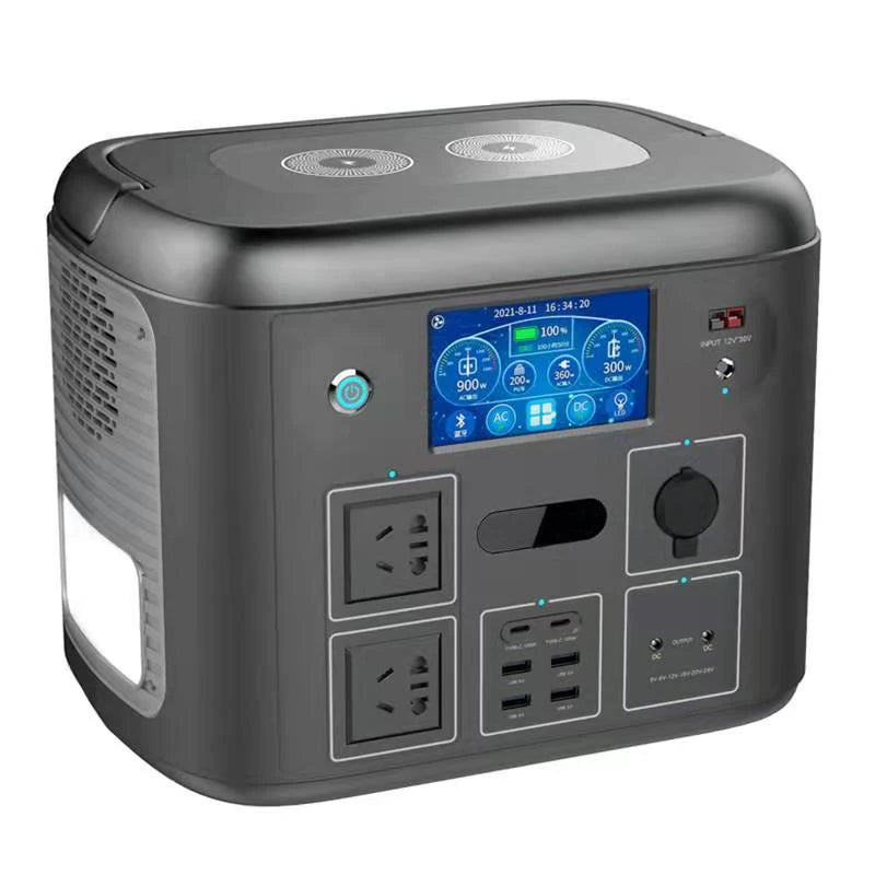 Smart 2000W Inverter Lithium Iron Portable Solar Generator Wireless Charging Power Banks Station Mobile Energy Storage Battery