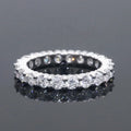 Elegant Moissanite Engagement Ring White D Round Shape Colorless Moissanite Ring Eternity Band 14K Solid Gold  Moissanite Ring