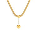 2023 Trendy 14K Gold-plated Stainless Steel Thick Hollow Snake Chain Ball Pendant Necklace for Women Wedding Party Occasions