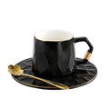 European Style Home Ceramic Coffee Cups Mugs Irregular Gold Rim Ceramic Coffee Cup and Saucer Sets