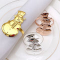 Christmas Wedding or Party Table Napkin Rings Snowman Metal Napkin Holder for Serviette Decoration