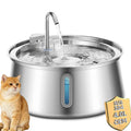 4L Stainless Steel Cat Water Fountain Automatic Pet Water Dispenser Ultra Quiet Dog Water Fountain with Filter for Cat Fountain