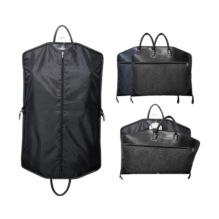 60x100cm Luxury Oxford Suit Garment Bag Foldable Dustproof Garment Storage Bag with Zipper Pocket