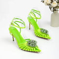 Latest Summer Lady's Flower Roman Design Sandals with Heels Outdoor Ankle Strap Sandals for Women