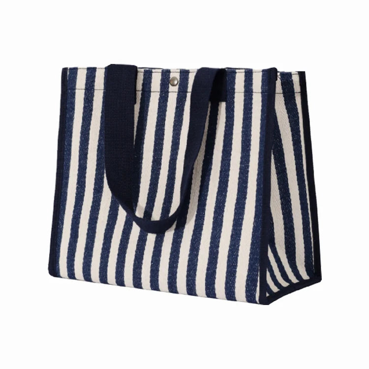 Women's Medium Custom Logo Reusable Tote Shopping Bag Eco-Friendly Canvas Cotton Wholesale Fashion Summer Style