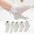 Wholesale Summer Black White Lace Frilly Socks Girls Children Ruffle Cotton Crew Socks for Kids