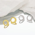 High Quality 925 Sterling Silver 18K Gold Plated Large Circle Stud Earrings Trendy Style for Women's Modern Formal Wedding Wear