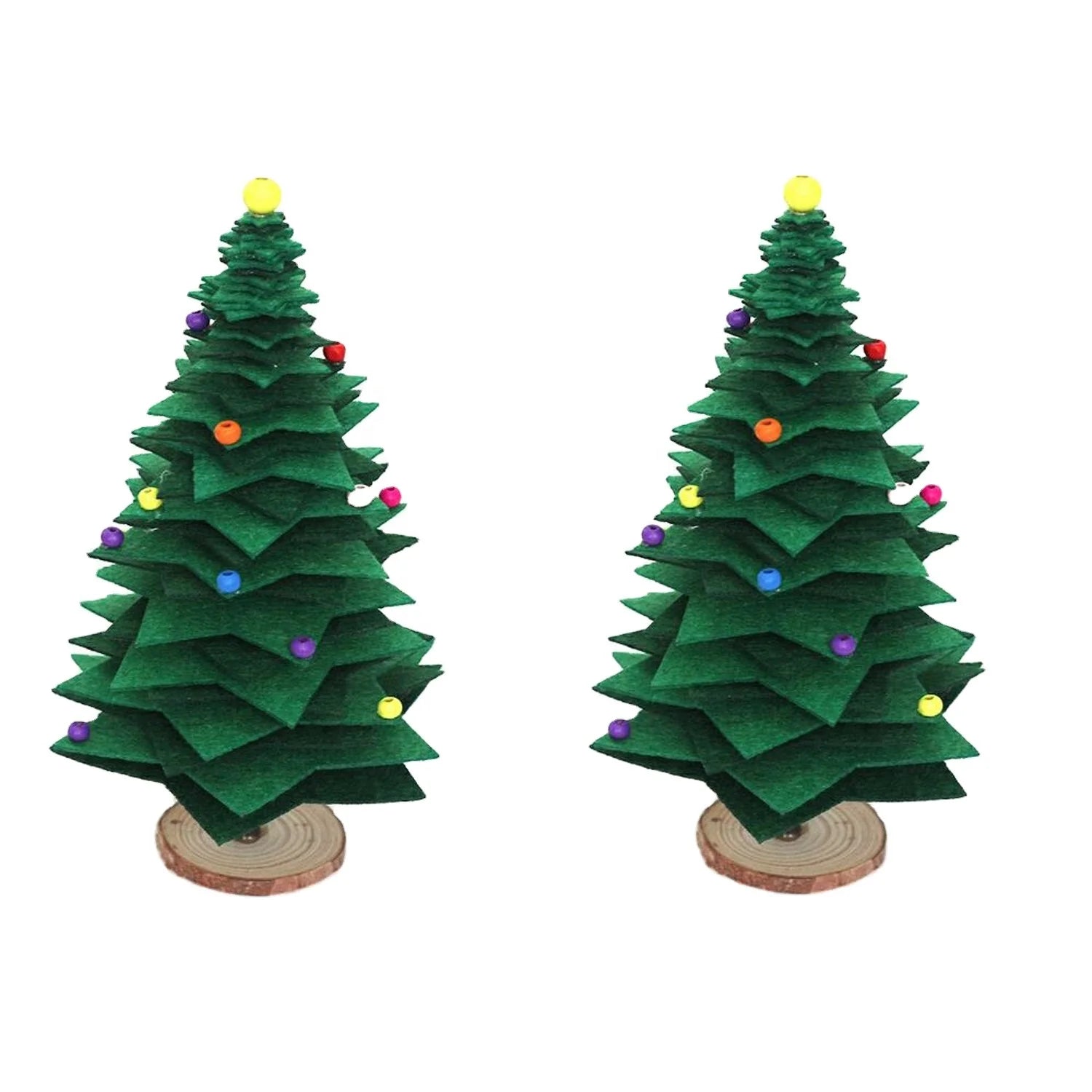 2 PCS Non-Woven Fabric Felt Crafts for Kids Home Ornament Indoor Decor Set Novelty Gifts Mini DIY Christmas Tree Kit