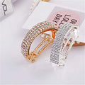 Fashion Women Girls Crystal Barrettes Rhinestone Hair Clips Pins Hairpin Ponytail Accessory Gold