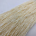 Hot Sale White Natural Freshwater Pearls 1.8-2mm Rice Shape Loose Strand Beads for DIY Jewelry Making