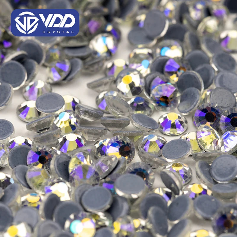 VDD 061 Moon Shadow High Quality Hot-Fix Glass Rhinestone Crystal Flatback Strass Stones DIY Garment Decoration Wedding Dress
