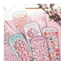 Nekoni Puffy Crystal Sakura Festival Aesthetic Stickers Decals Sticker Original Cat Decals Panda Corgi Animal Stickers