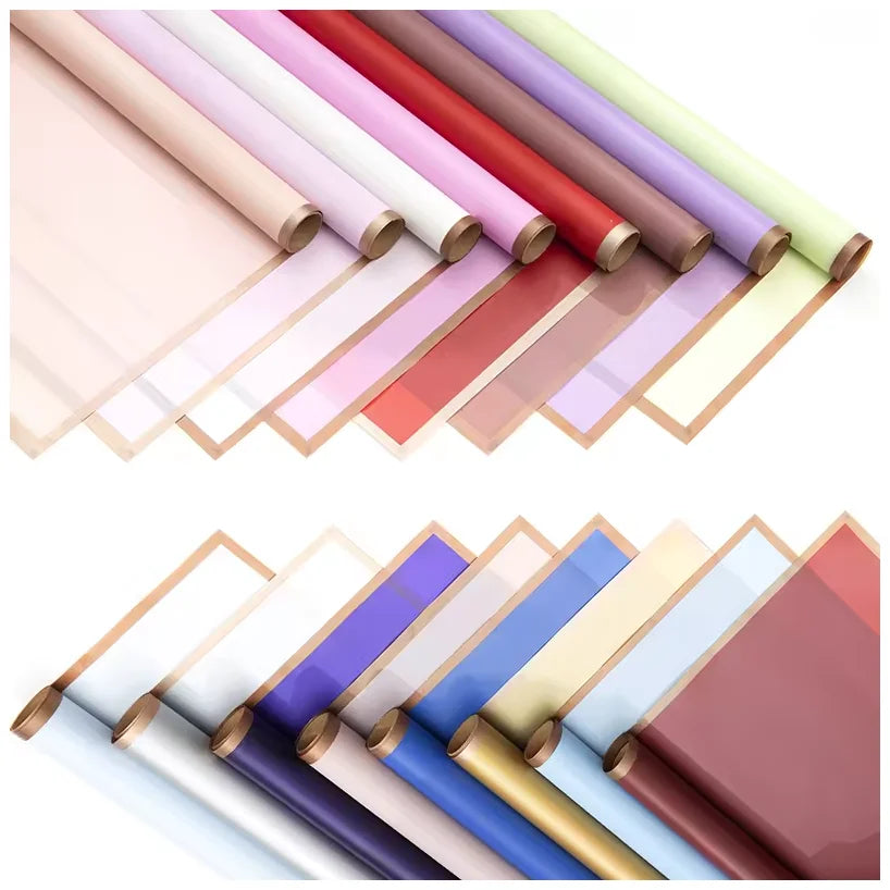 Wholesale 58*58cm Translucent Colorful Florist Supplies Waterproof Flower Wrapping Paper