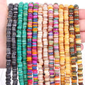 AsVrai U Multicolor Flat Round Rings Freshwater Shell Heishi Beads Mixed Colour Shell Disc Spacer Beads for Jewelry Findings DIY
