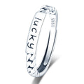 Fine Jewelry Adjustable Open S925 Infinite Lucky Chain Silver Finger Ring Fine Jewelry Rings