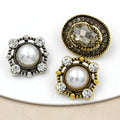 RB022 Metal Sliver Crystal Rhinestone Buttons Decorative Circle Diamond Button Diy Crafts for Wedding Invitation Decoration