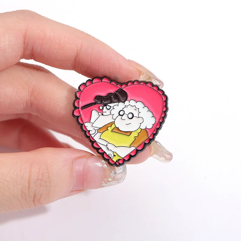 Good Stock Wholesale New Creative Cartoon TV Series Couple Red Love Alloy Oil Drop Metal Brooch Pin Fun Fashion Logo Pin